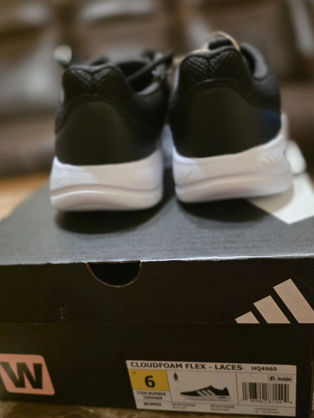 Adidas Black and White Women’s Cloudfoam Athletic Sneakers